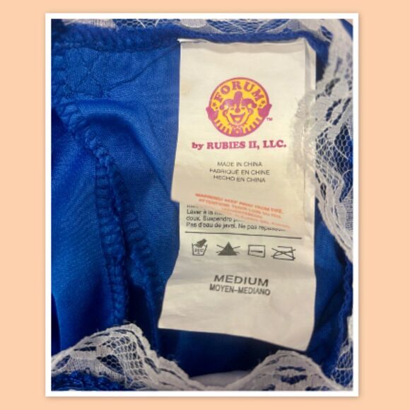 Colonial Girl Costume Child/Size 12/14 Blue & White - Dress Pioneer No Cap - Picture 2 of 2